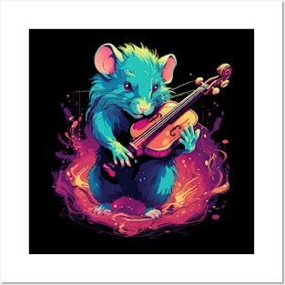 Rat Playing Violin Posters and Art